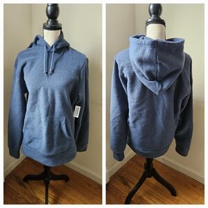 NWT Blue Old Navy hoodie sweatshirt size medium core popover terry cloth feel so